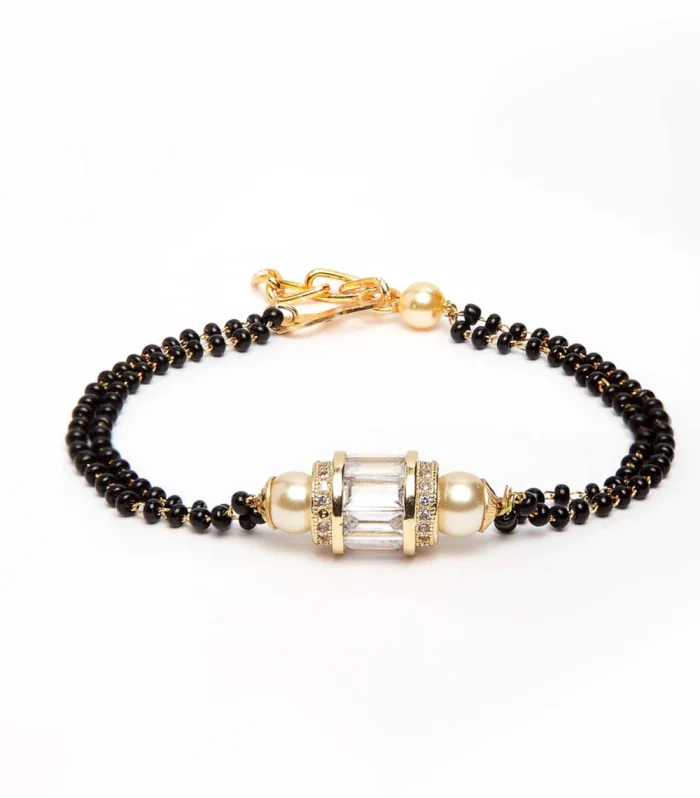 Elegant Black Beaded Bracelet